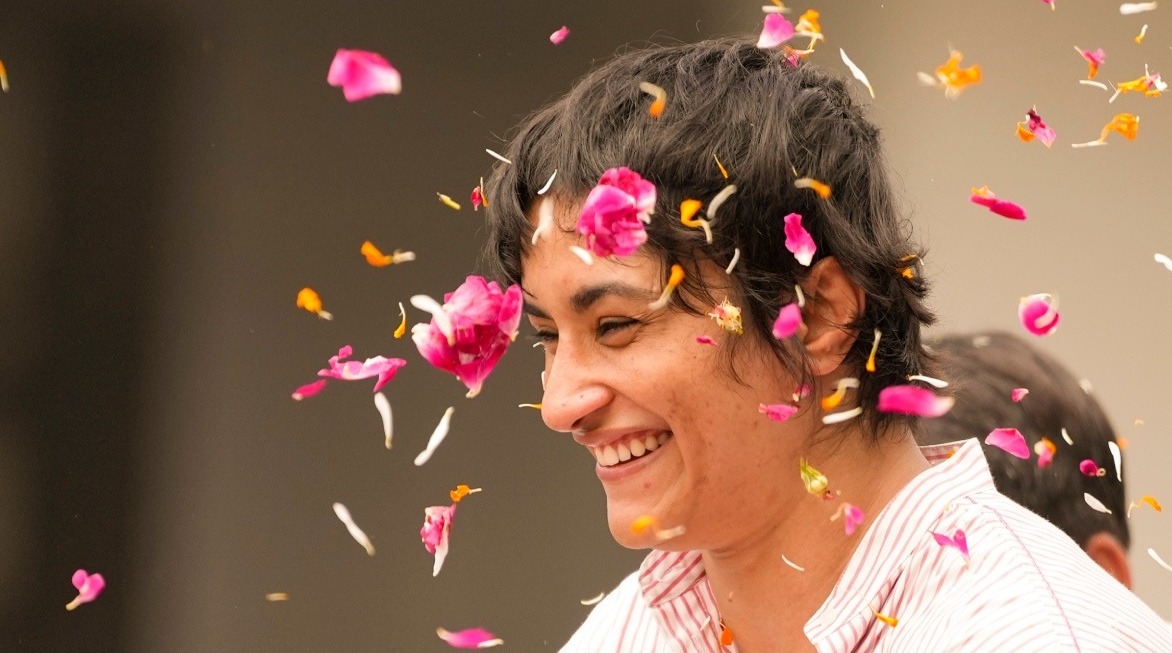 Former Indian wrestler Vinesh Phogat celebrated Rakshabandhan with her brother in Balali village