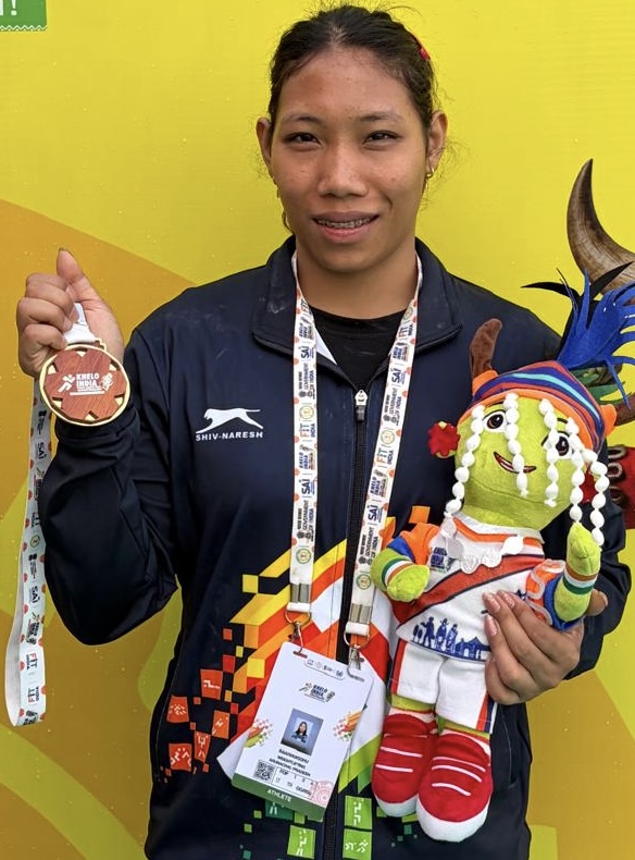 Anai wangsu a young athlete from Arunachal Pradesh, who won a gold medal in KITG despite battling illness